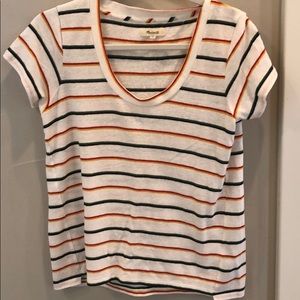 White Striped T shirt